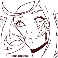 Poison Ivy Elf Line Art