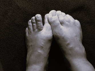 my feet black and white
