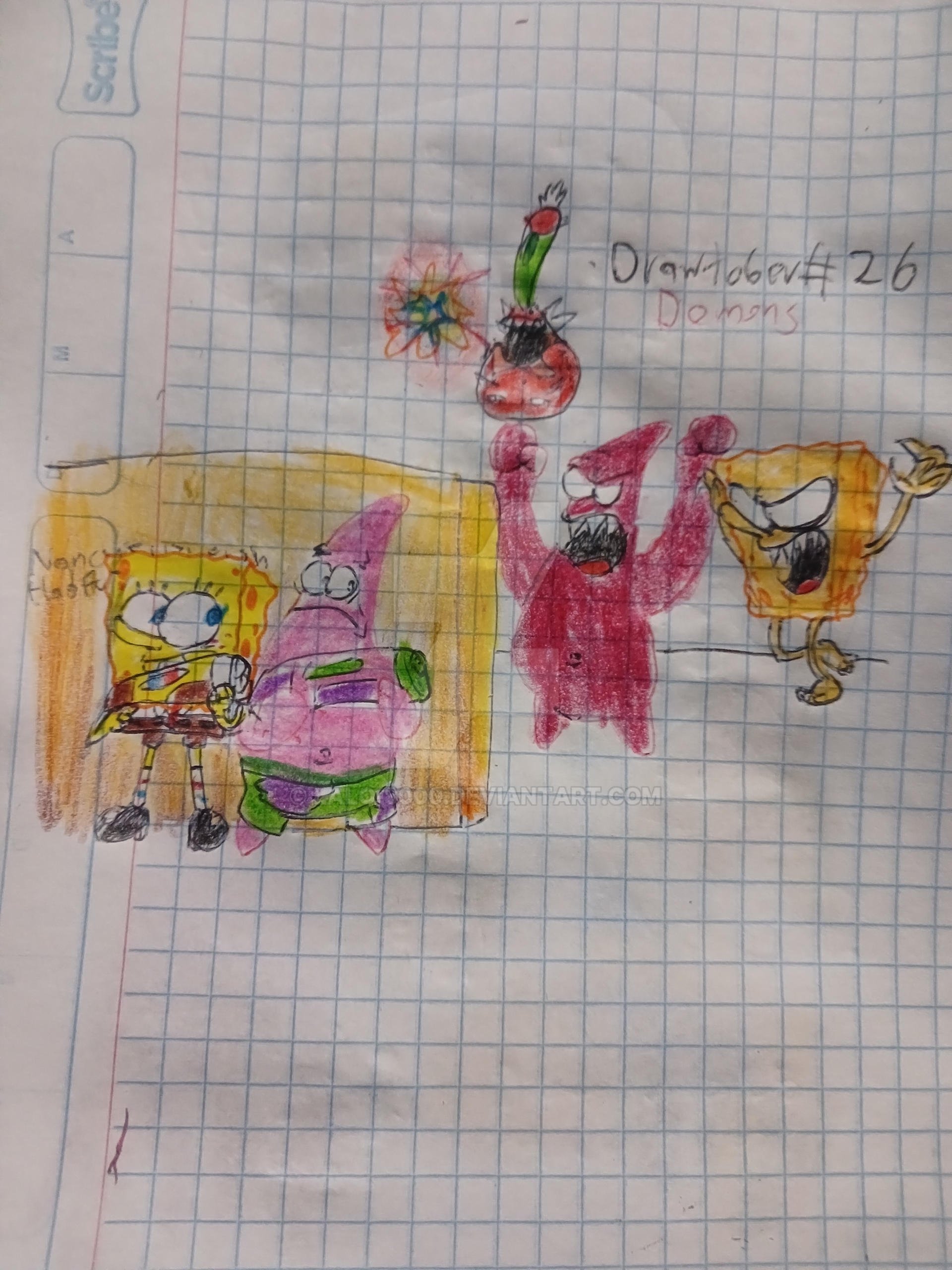 Drawtober #26 - Demons (Spongebob x Doom) by lalo-8000 on DeviantArt