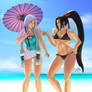 Kagura and Hanabi on the Beach