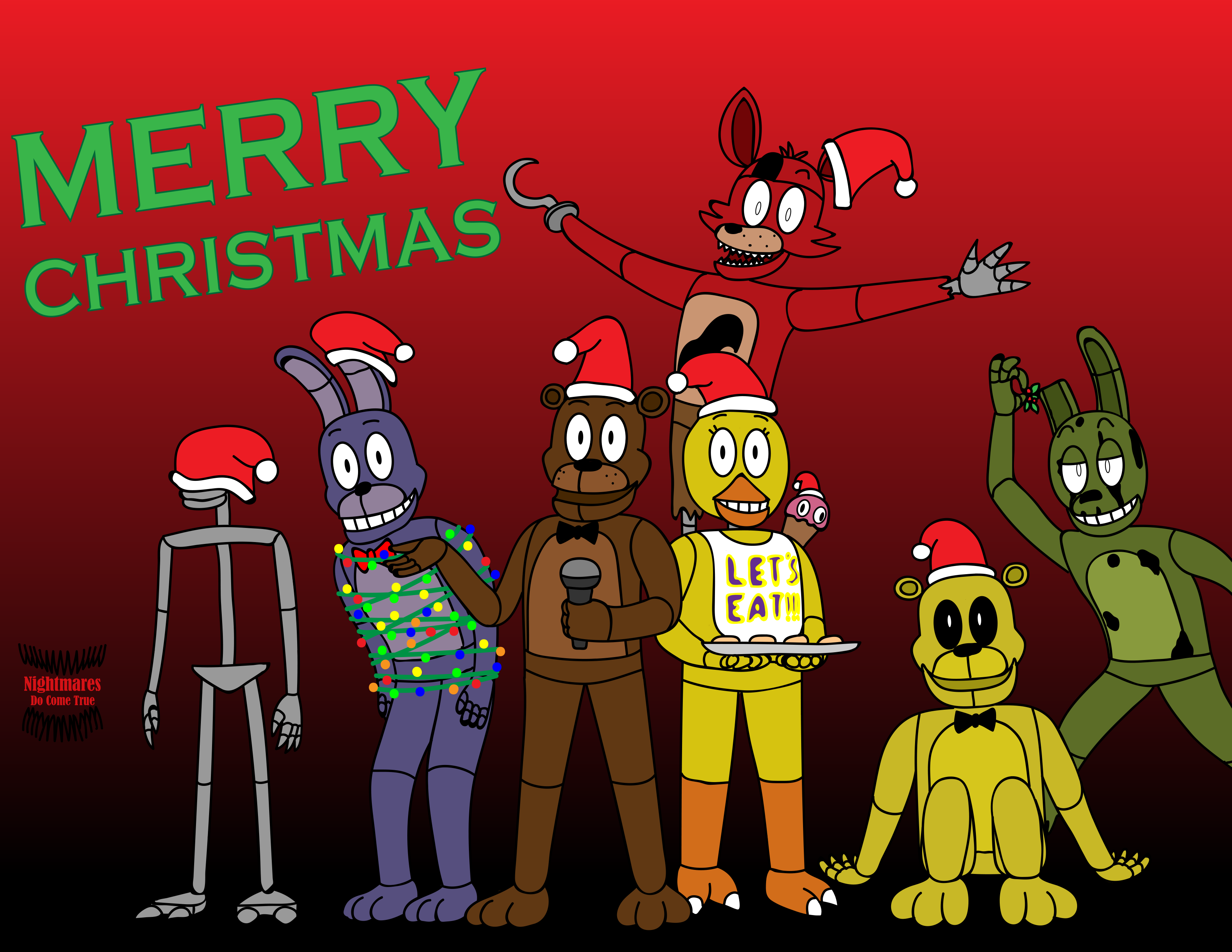 A Merry FNAF Christmas Redraw by NightmaresDoComeTrue on DeviantArt