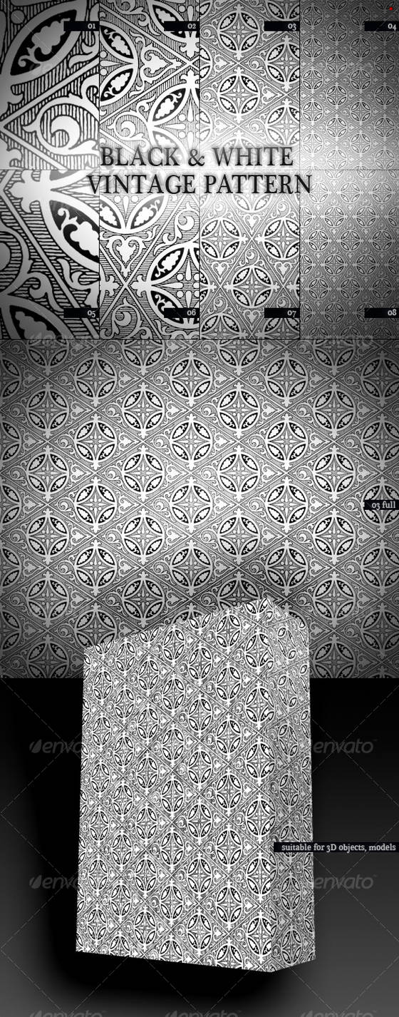 Black n White Vintage Pattern by boeenet