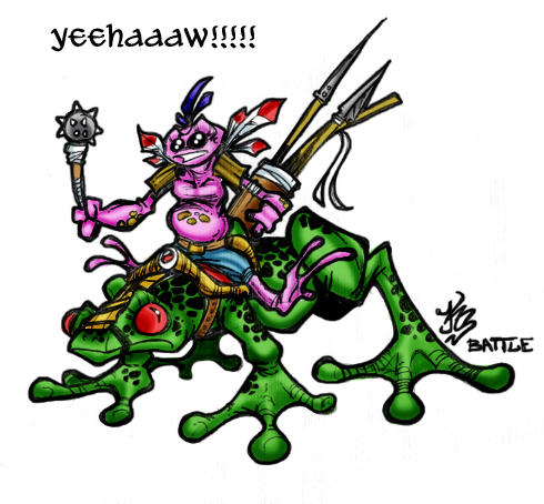 Frog rider by bearcavestudios on DeviantArt