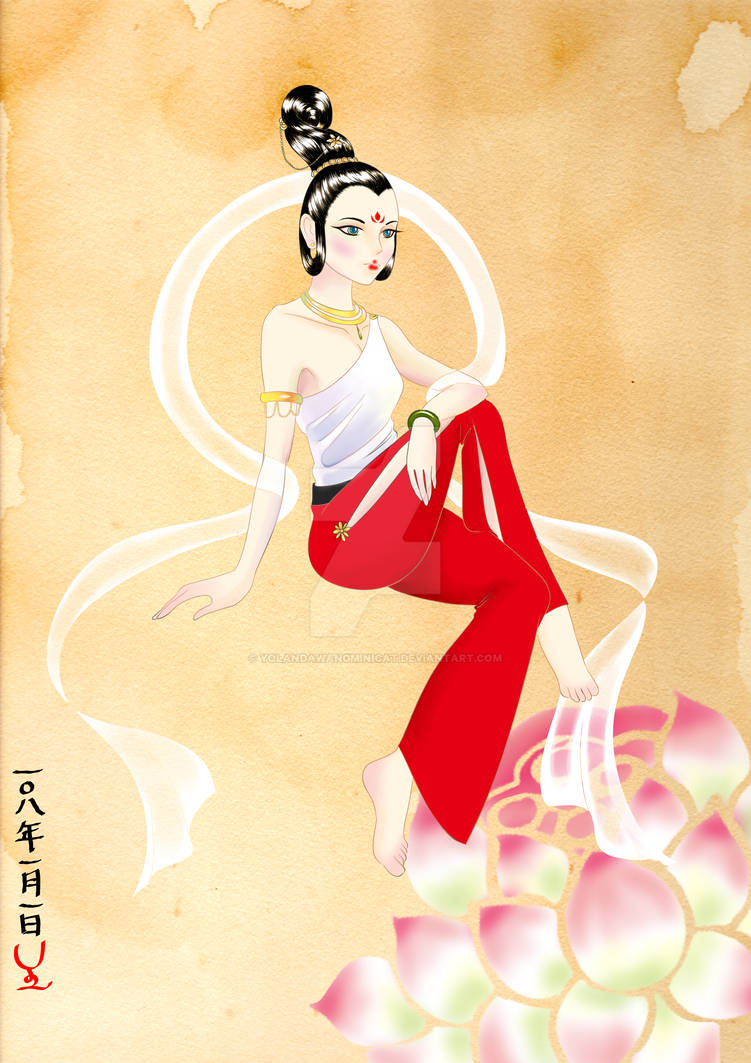 Flying devata 01 by YolandaWangminicat on DeviantArt