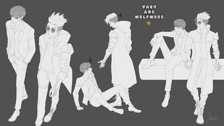 Vash and Wolfwood sketches