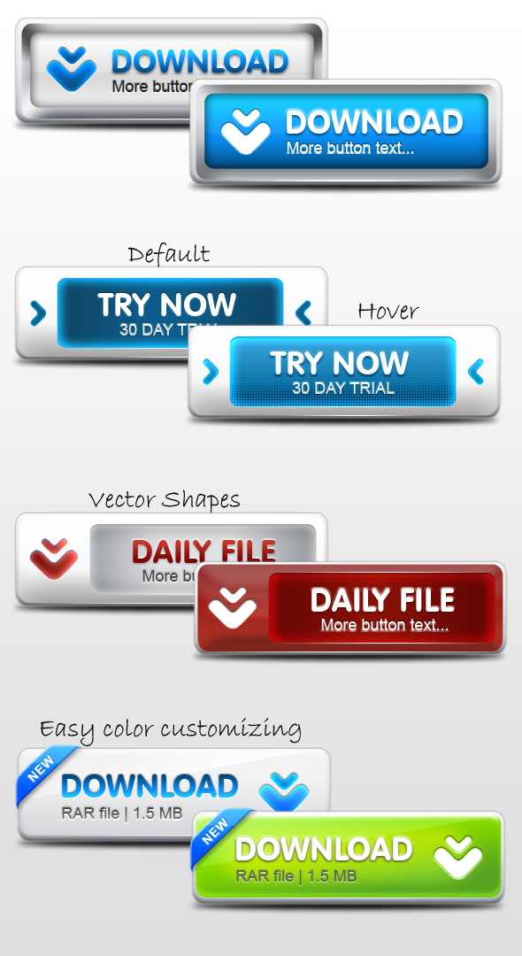 Modern Web Buttons by ArtoriusGothicus