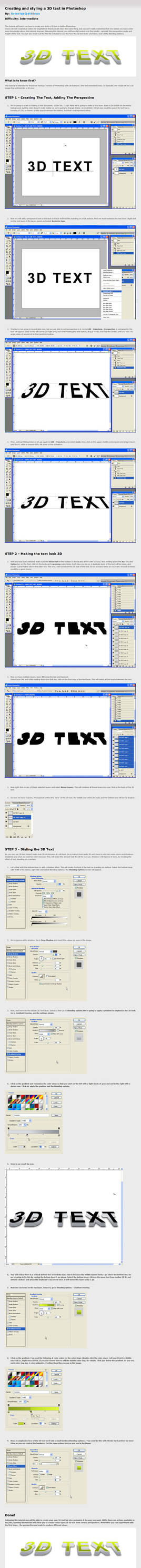 Photoshop 3D Text Tutorial
