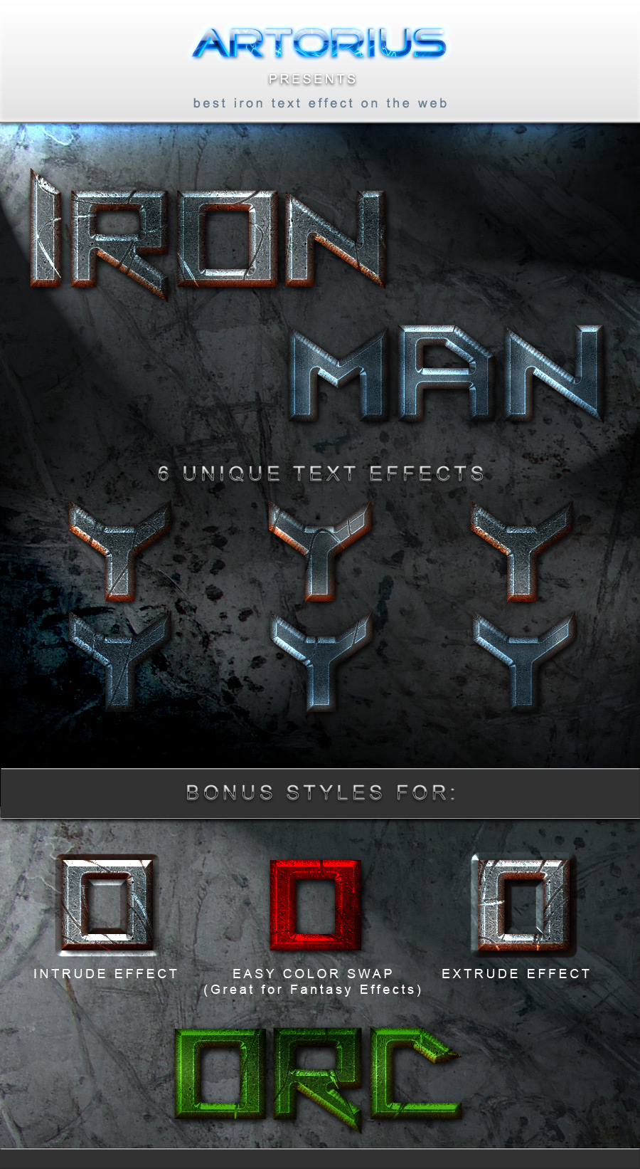 Iron Man Text Styles