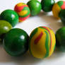 Green clay and wood bracelet