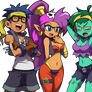 Shantae, Bolo and Rottytops with glasses PNG