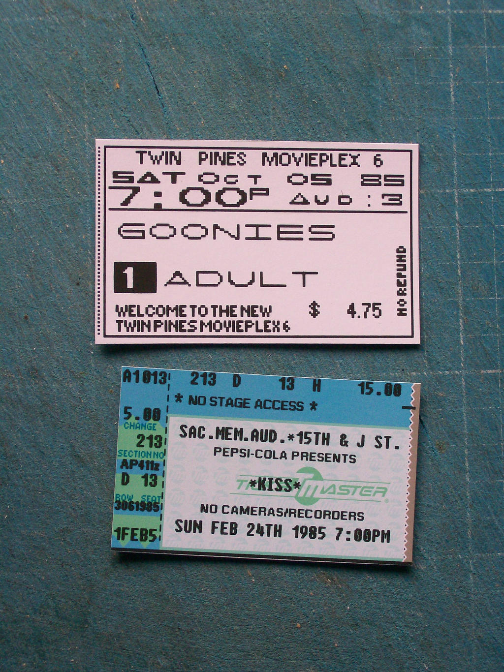 Kiss and Goonies Ticket