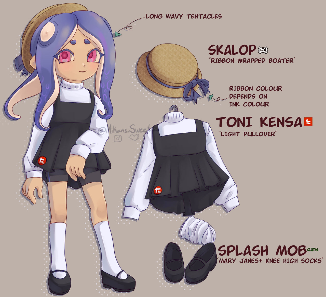 Splatoon custom gear + hairstyle by Queen2echo on DeviantArt