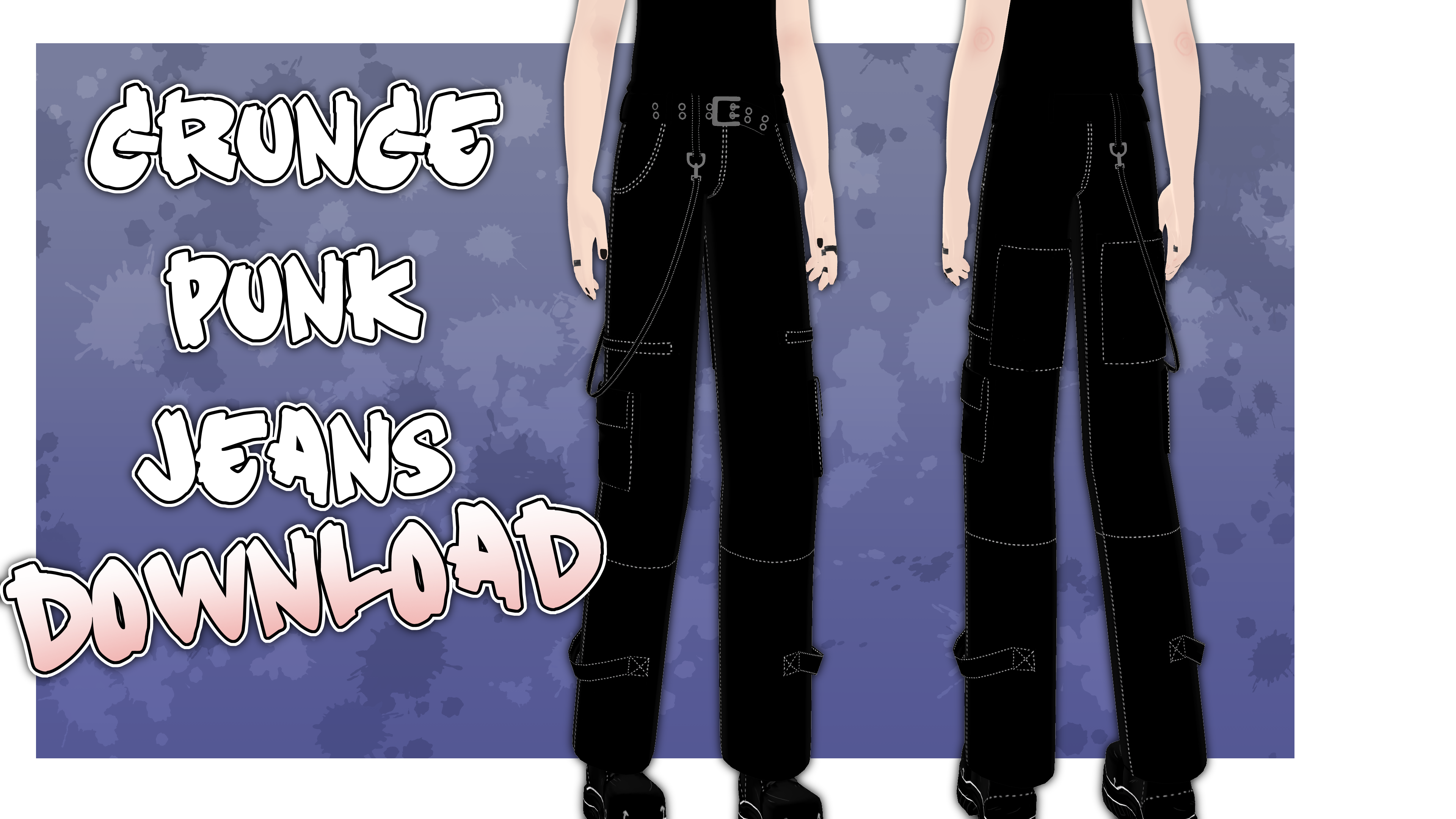 Mmd Ripped Jeans MMD Grunge Punk Jeans DOWNLOAD (F2U) by fyfynttsu on DeviantArt