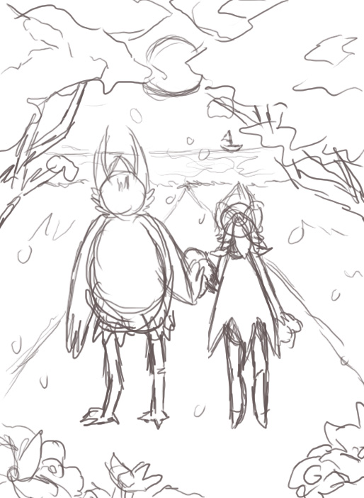 WIP Roserade and Staraptor holding hands