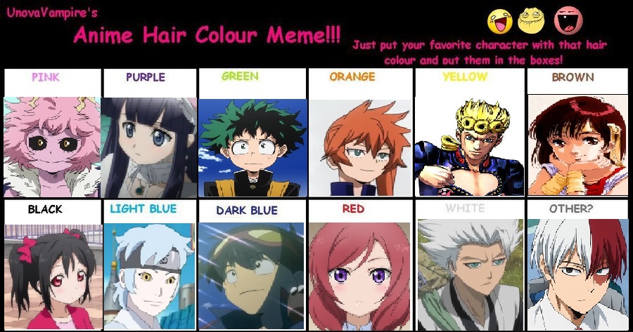 Anime hair color meme by ScooterLights on DeviantArt