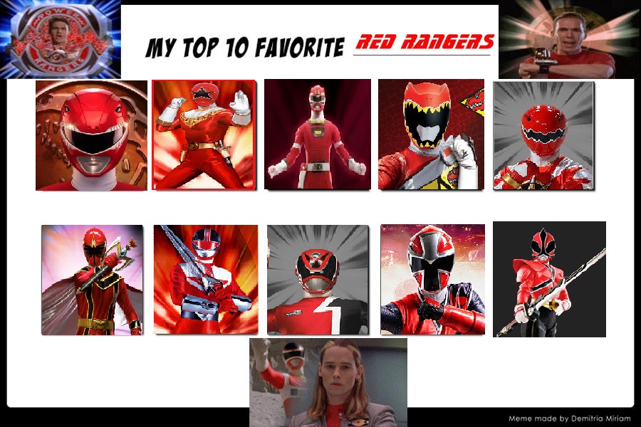 Top 10 Favorite Red Rangers by Anime--Bunny on DeviantArt