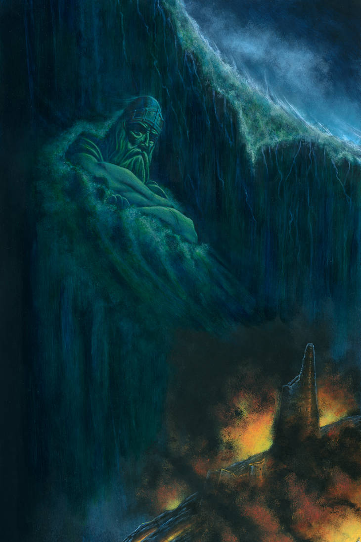 Ulmo Holds Back the Great Sea by KipRasmussen on DeviantArt