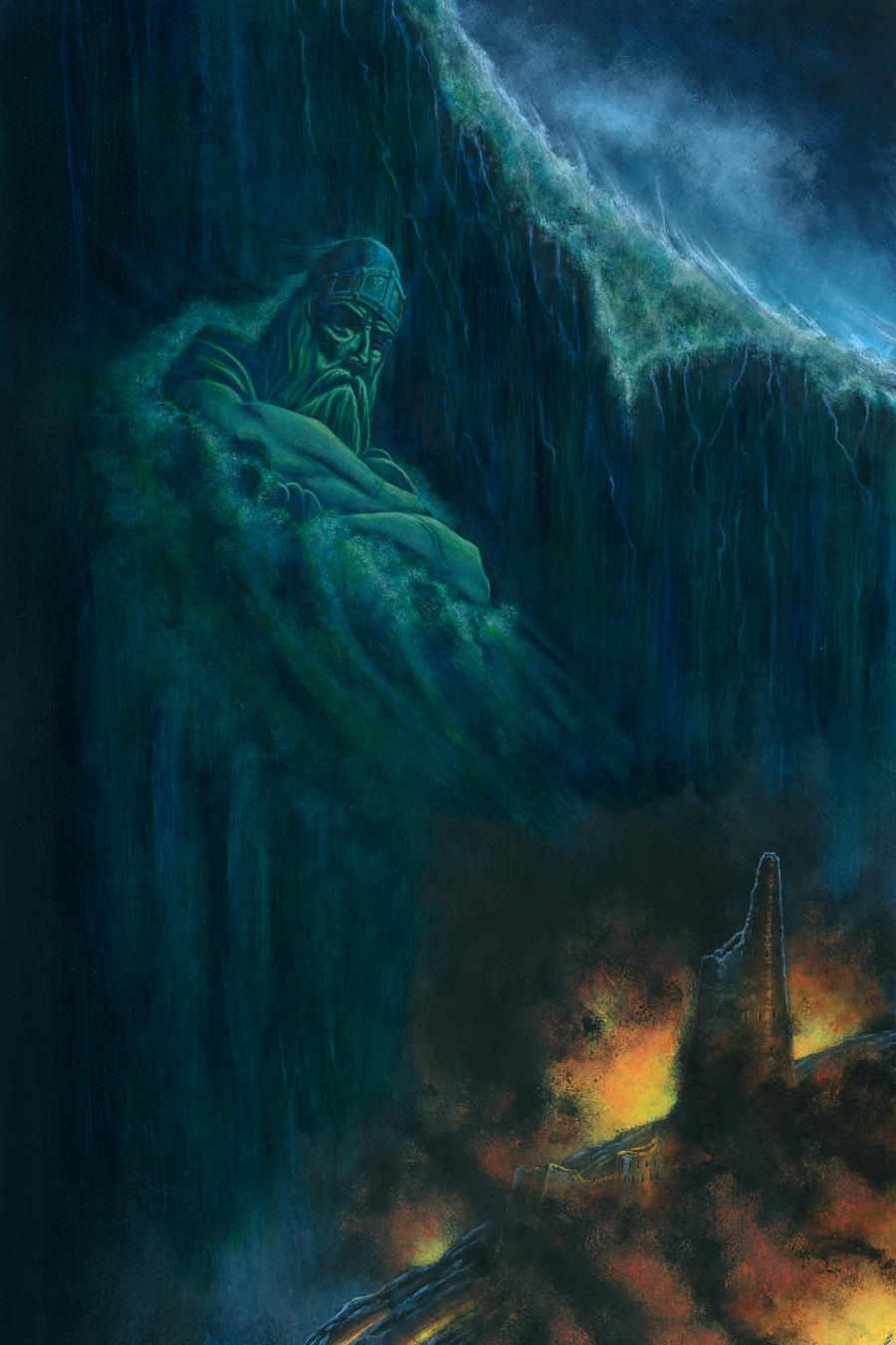 Ulmo Holds Back the Great Sea by KipRasmussen on DeviantArt