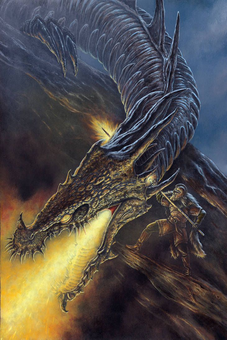 Fram Slays Scatha the Long Worm by KipRasmussen on DeviantArt