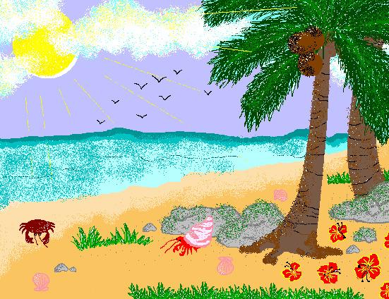 Sea Beach- MS Paint