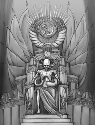 Vladimir Lenin on a Golden Throne of Communism. by Krokobyaka