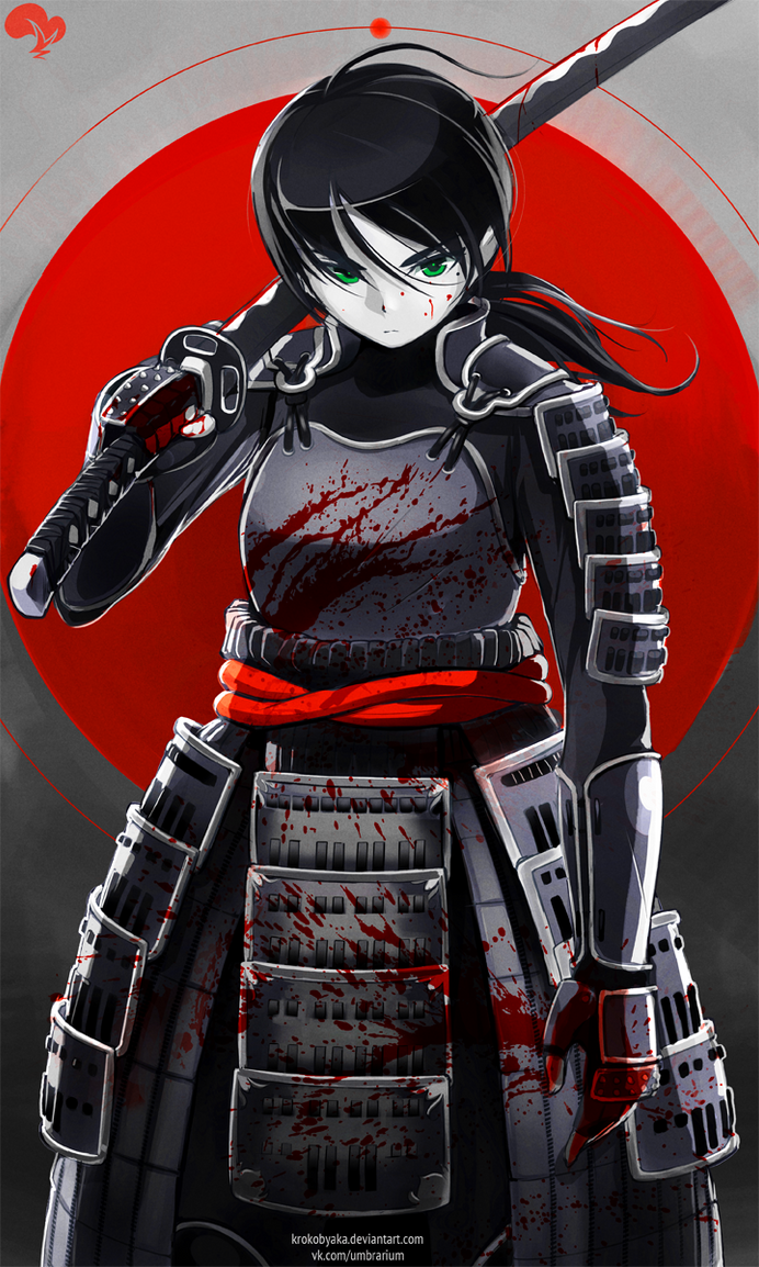 Commission Samurai girl by Krokobyaka on DeviantArt