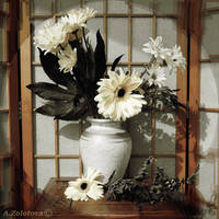 Bouquet in Antique style. Ivory color