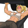 Nera bench pressing a car