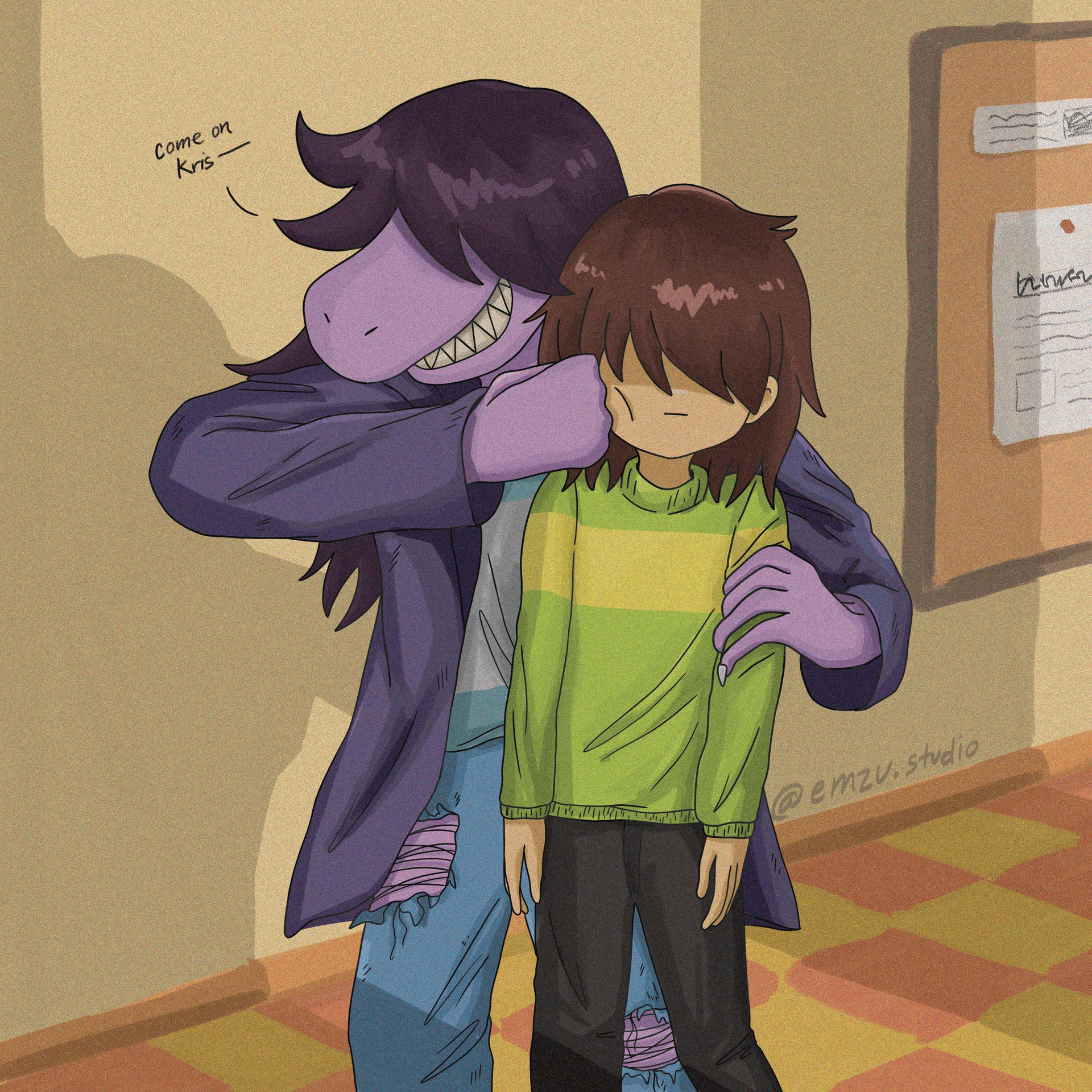 Susie And Kris Deltarune by Emigonpai on DeviantArt
