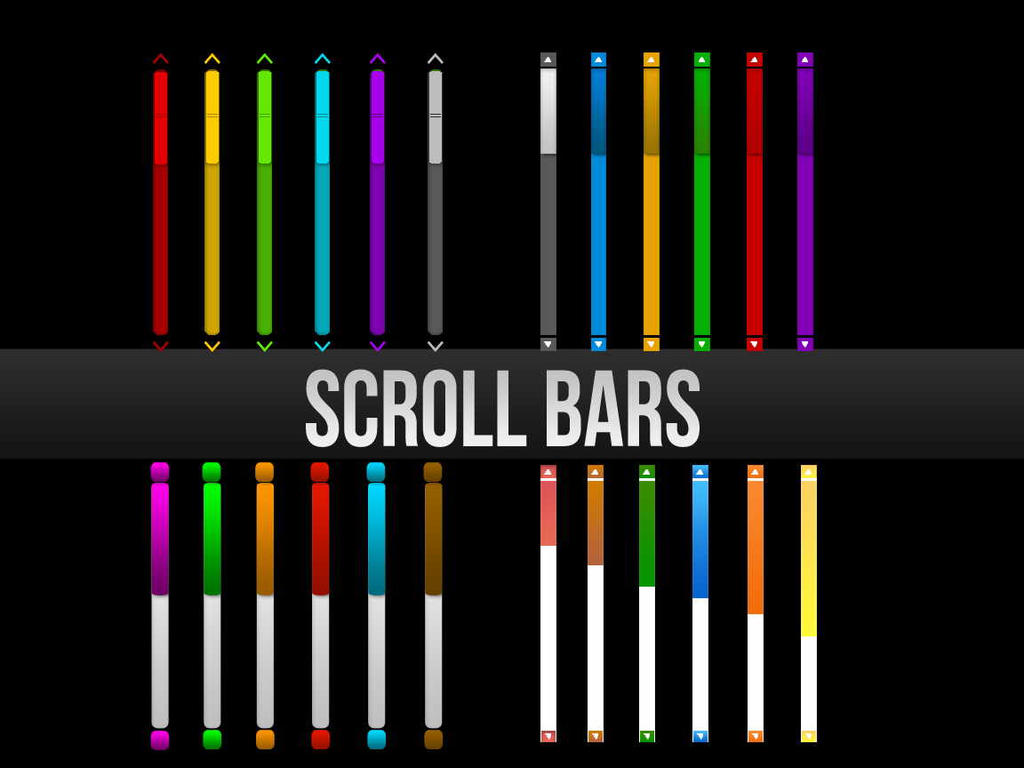 Photoshop Scroll Bars With 6 Color Variations PSD by redfoxmag on ...
