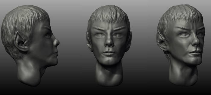 3D Spock head mugshot