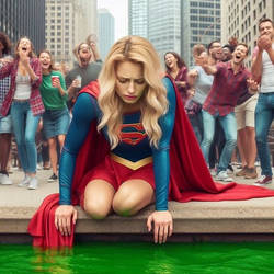 Supergirl Not Feeling Super By Green Chicago River