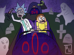 Rick and Morty in a Haunted Amusement Park Ride