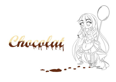 Chocolat chibi lineart 