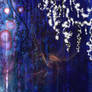 digital art blue vines