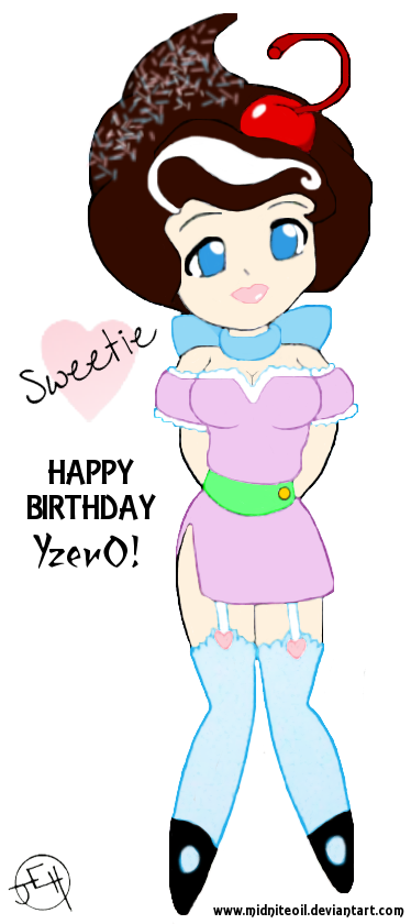 Happy Birthday Yzer0 - Cupcake Girl colored