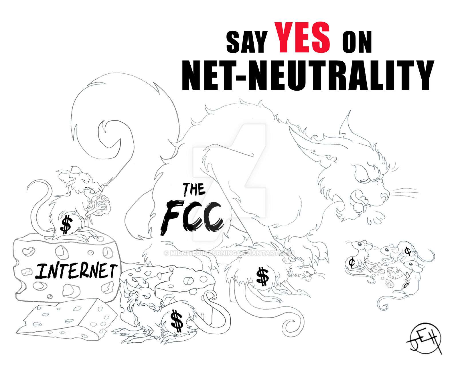 Pro Net-Neutrality (uncolored version) by Midniteoil-Burning on DeviantArt