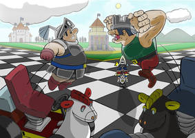 Go-Kart Wrestling Chess Picture Concept