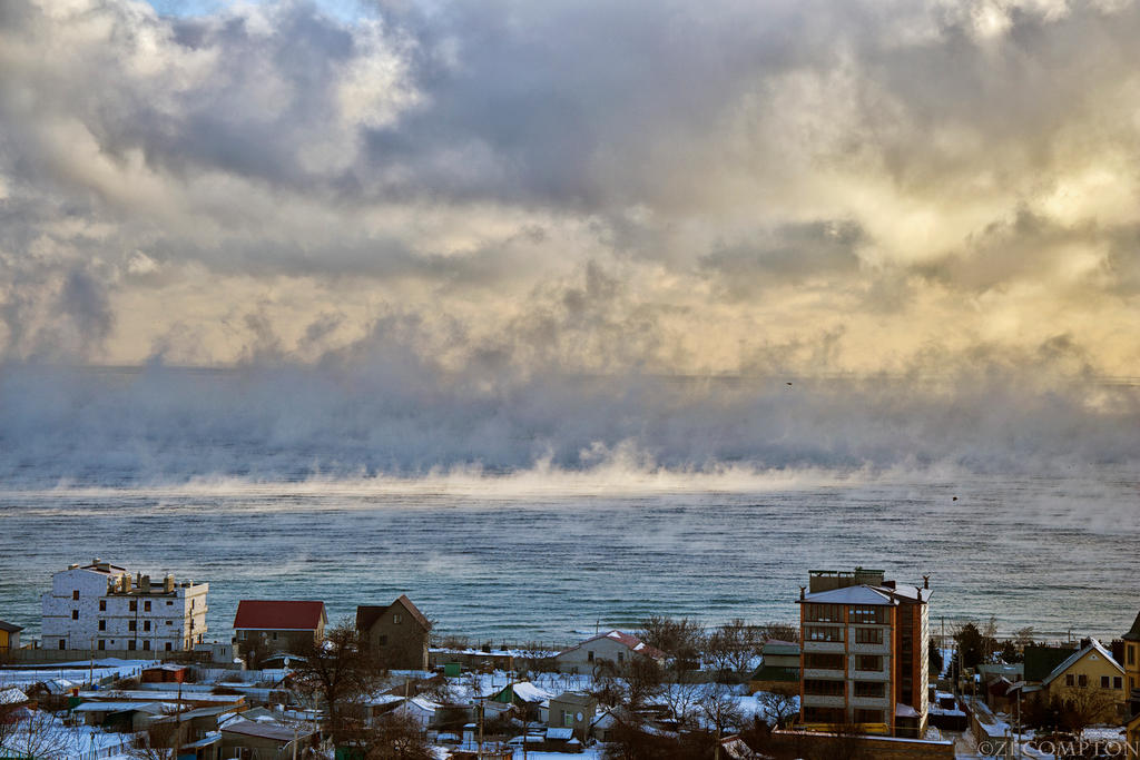 Misty morning at the Black Sea