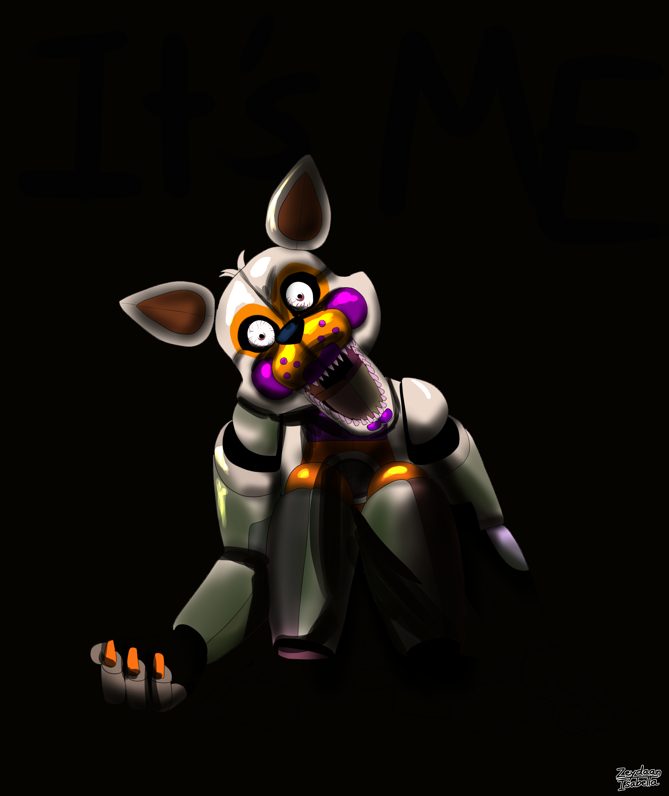 201554 - safe, artist:bsocguk, funtime foxy (fnaf), lolbit (fnaf