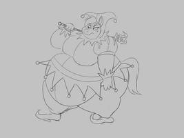 Viola as a fat jester