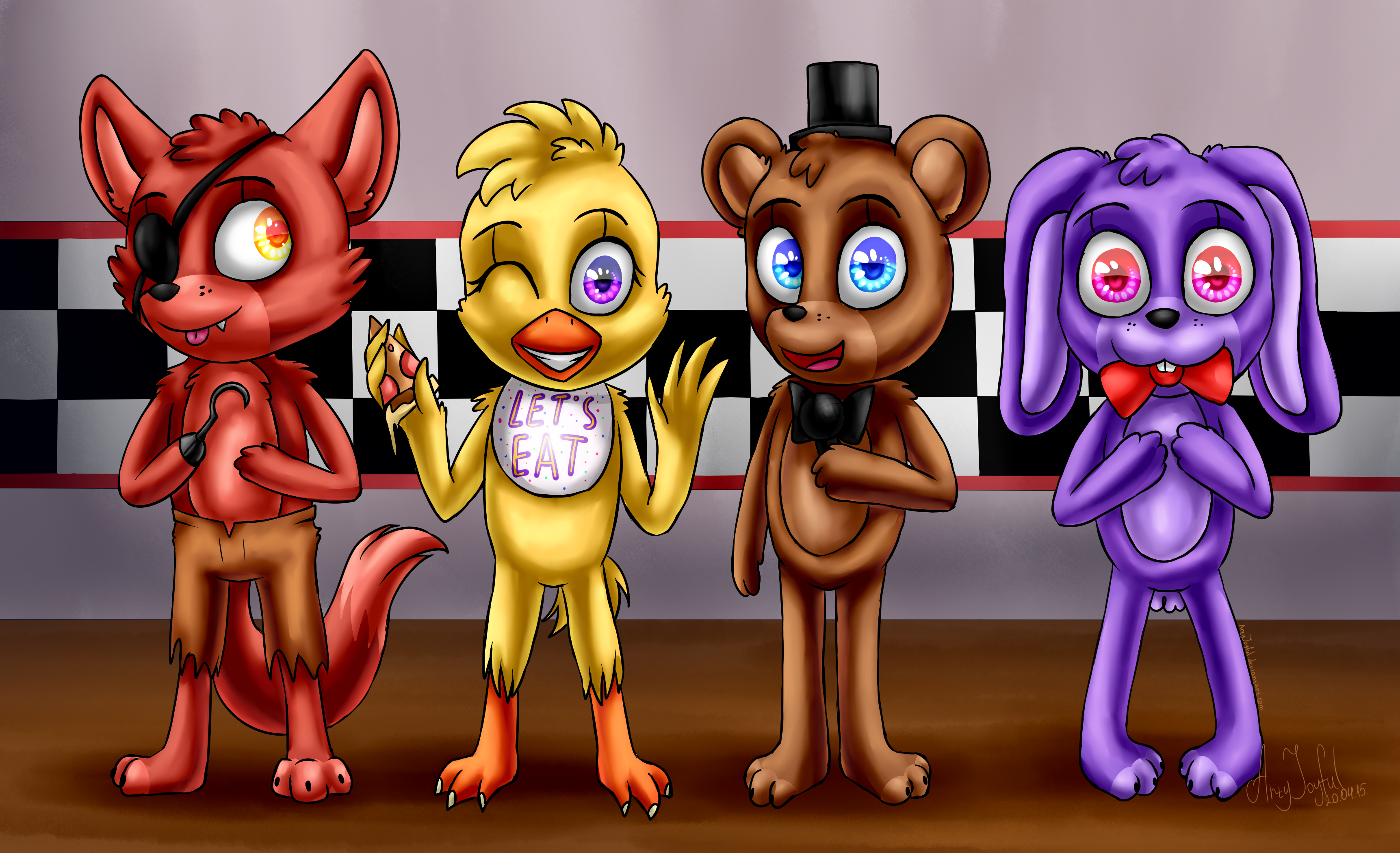 FNaF 1 stage with the unwithereds by GhostAlpha107 on DeviantArt