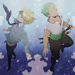 One Piece - Sanji and Zoro - Underwater