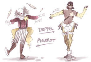 Overwatch OC concepts - Doppel and Pierrot