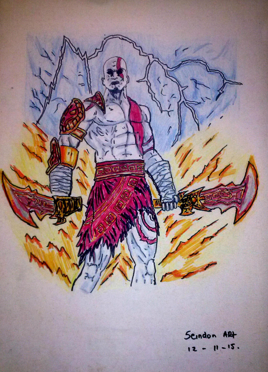 Dibujo De Kratos / Drawing Kratos by SeindonArt on DeviantArt