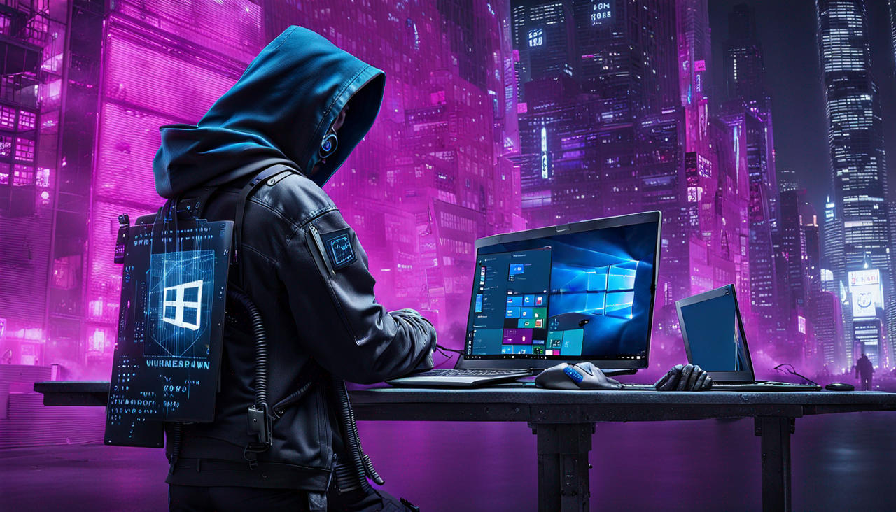 Windows10hacker protest cyberpunk save win10 compu by ...