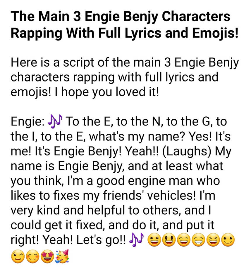 The Main 3 EB Characters Rapping Script by KatieRaeBush on DeviantArt