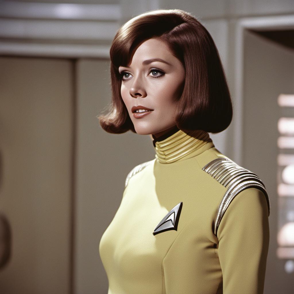 Diana Rigg Color Diana Rigg short bob 60s Star Trek uniform color b by jarvik2009 on ...
