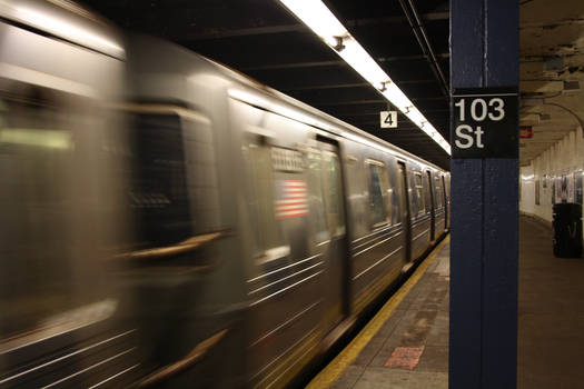 New York Subway in motion