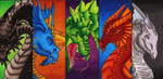 Chromatic Dragon Bookmarks by Sky-Shifter